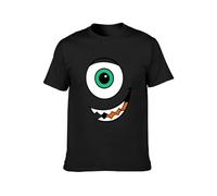 PU KOU Monsters Inc I Am Mike Unisex 100% Cotton Short-Sleeve T-Shirts Black XXXL
