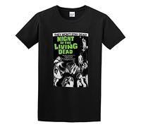 PU KOU Night of The Living Dead Zombie B-Movie Horror Romero Unisex 100% Cotton Short-Sleeve T-Shirts Black S