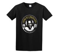 PU KOU Robert Johnson Best Ever Blues Guitar Crossroads Devil Printed 9094 Unisex 100% Cotton Short-Sleeve T-Shirts Black L