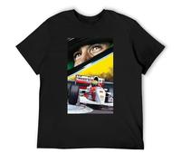 PU KOU Senna Ayrton Hoody Mens Driver Brazil, Unisex Motorcycle Car T-Shirt Black XL