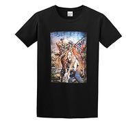 PU KOU Steve Harris Trooperfitted Unisex 100% Cotton Short-Sleeve T-Shirts Black M