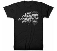 PU KOU The Crazy Bearded Uncle Graffiti Funny Skull Biker Birthday Present Top Unisex 100% Cotton T-Shirts Black L
