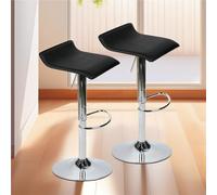 PU Leather Bar Stool Set of 2,Island Chairs with Adjustable Height & 360° Swivel - Heavy Duty 330lbs Capacity Modern Counter Height Stool for Kitchen Island,Bar,Home Office(Black)