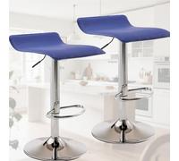 PU Leather Bar Stool Set of 2,Island Chairs with Adjustable Height & 360° Swivel - Heavy Duty 330lbs Capacity Modern Counter Height Stool for Kitchen Island,Bar,Home Office(Blue)