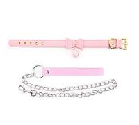 PU Leather Bow Collar Necklace Choker with Bell Cat Cosplay Kitty Necklace with Elegant Box (Y)