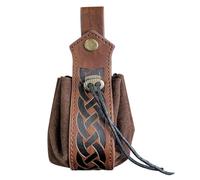 PU Leather Coin Pouch, Retro Dice Belt Bag, Multifunctional Drawstring Purse with Waist Clip, Interactive Compact Pocket Organizer for Medieval Cosplay, Gaming Events, Daily Use 1.57x6.3 inches