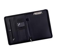 Pu Leather Conference Folder Avec Presse-papiers Multiples Porte-carte De Poche Fente Stylo Papier Presse-papiers Zippé Le Dossier Fichier Professionnel Du Dossier Commercial