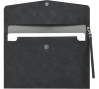 Pu Leather Envelope A4 Case Portfolio Folder With Pockets,Waterproof Leather Interior Pouch Stationery File For Note/Card/Tablet Pc Business And Office,Black