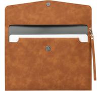 Pu Leather Envelope A4 Case Portfolio Folder With Pockets,Waterproof Leather Interior Pouch Stationery File For Note/Card/Tablet Pc Business And Office,Brown