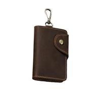PU Leather Keychain Mallette à cartes pour professionnels Clip de ceinture amovible Design Compact Keyring Portefeuille à porter au quotidien Organisateur de clés pratique Voyage d'affaires, Couleur