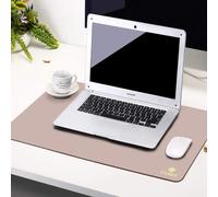 PU Leather Multifunctional Desk Case,Waterproof,Non-Slip Anti-Dirty Mouse Pad for Office,Home and Travel (Pink/Silver)