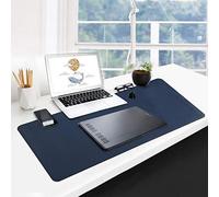 PU Leather Multifunctional Office Case,Waterproof,Non-Slip,Anti-Dirty Mouse Mat for Office,Home and Travel-Large Size 900 x 400 x 2 mm (Dark Blue+Yellow)