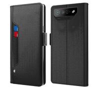 PU Leather Phone Case for Asus ROG Phone 7 5G,Mirror Card Holder Phone Stand Cover Style A Asus ROG Phone 7 5G Black