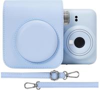 PU Leather Protective Case for Fujifilm instax Mini 12/11 Instant Film Camera Travel Bag with Adjustable Shoulder Strap,Pale Blue,Handbag Organizer