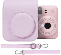 PU Leather Protective Case for Fujifilm instax Mini 12/11 Instant Film Camera Travel Bag with Adjustable Shoulder Strap,Flower Pollen,Stylish and practical
