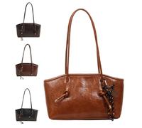 PU Leather Shoulder Bag for Women, All-Matching Casual Vintage Armpit Bags, Fall Winter Trendy Small Purse Handbag(Brown)