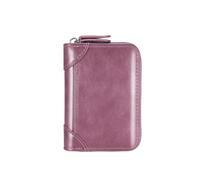 PU Leather Women Card Holder Small Zipper Wallet Solid Coin Purse Accordion Design Business Credit Bags(Purple)
