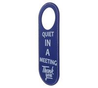 PU Panneau Bleu Double Suspendu Porte Face de Réunion Calme | Installation Facile, Visibilité Nette, Crochets, pour Bureaux et Bibliothèques, Signal Discret