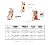 PU Réglable en Cuir PU Chihuahua French Bulldog Pug Walking Training Harness Lash Set pour Les Petits Et Moyens Chiens Et Chats,Noir,M