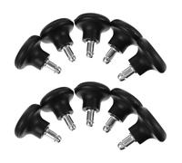 PU Roulettes Fixes Noir 10 Pièces, Support Stable | Protection des Surfaces, Usage Bureau à Domicile ou Partagé, Bases de Mobilier et Travail à Distance