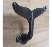 PUAK523 Crochet mural en fonte en forme de queue de baleine - Crochet mural décoratif pour manteaux, vêtements, casquettes, magasin