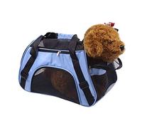 PUAO Sac de transport portable pour animal domestique, sac à main pour chien, chiot, animal de compagnie approuvé par les compagnies aériennes pour chats et chiens de petite taille bleu bleu L