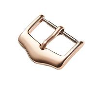 Puasny Boucle de montre en acier inoxydable poli - Fermoir métallique classique de remplacement pour bracelets pour hommes de 14 mm à 20 mm,Or rose,16 mm
