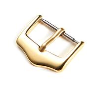 Puasny Boucle de montre en acier inoxydable poli - Fermoir métallique classique de remplacement pour bracelets pour hommes de 14 mm à 20 mm,Or,20 mm