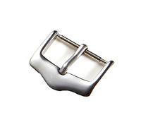 Puasny Boucle de montre en acier inoxydable poli - Fermoir métallique classique de remplacement pour bracelets pour hommes de 14 mm à 20 mm,Argent,14 mm