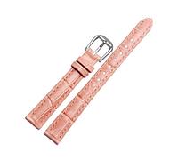 Puasny Bracelet de montre de rechange en cuir pour femme, petite taille : 10 mm, 12 mm, 14 mm, 16 mm et 18 mm,Broche rose-argent,14 mm