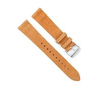 Puasny Bracelet de montre de rechange en cuir suédé - Bracelet vintage pour hommes et femmes de 18 mm à 24 mm,Tanné,18 mm