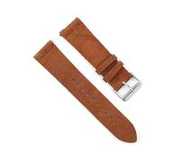 Puasny Bracelet de montre de rechange en cuir suédé - Bracelet vintage pour hommes et femmes de 18 mm à 24 mm,Brun,24 mm