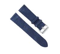 Puasny Bracelet de montre de rechange en cuir suédé - Bracelet vintage pour hommes et femmes de 18 mm à 24 mm,Bleu foncé,18 mm