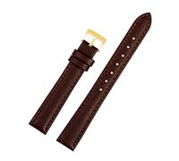 Puasny Bracelet de montre en cuir à motif lézard pour femme - Bracelet de rechange texturé pour petites montres de 10 mm à 18 mm,Broche en or marron,16 mm