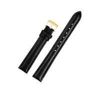 Puasny Bracelet de montre en cuir à motif lézard pour femme - Bracelet de rechange texturé pour petites montres de 10 mm à 18 mm,Broche en or noir,16 mm