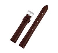 Puasny Bracelet de montre en cuir à motif lézard pour femme - Bracelet de rechange texturé pour petites montres de 10 mm à 18 mm,Broche en argent marron,16 mm