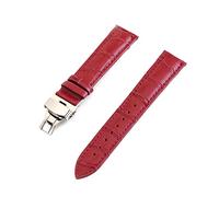 Puasny Bracelet de montre en cuir avec boucle papillon - Bracelet de 12 mm à 24 mm avec fermoir en acier sécurisé,Violet,16 mm