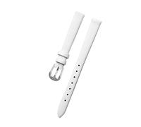 Puasny Bracelet de montre en cuir pour femme - Bracelet de rechange fin pour dames, tailles de 6 mm à 18 mm,Blanc Sk,12 mm