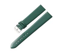 Puasny Bracelet de montre en cuir souple fait main avec boucle rose, dorée et noire - Bracelet réglable pour hommes et femmes de 8 mm à 24 mm,Vert Argent,16 mm