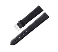 Puasny Bracelet de montre en cuir souple fait main avec boucle rose, dorée et noire - Bracelet réglable pour hommes et femmes de 8 mm à 24 mm,Noir Argent,22 mm