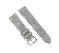 Puasny Bracelet de montre en cuir suédé fait main - Bracelet de remplacement artisanal pour hommes et femmes en 18 mm et 22 mm,Gris,24 mm