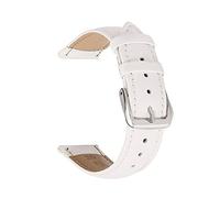 Puasny Bracelet de montre en cuir véritable pour hommes et femmes - Bracelet de remplacement classique de 14 mm à 22 mm,Alors que,16 mm