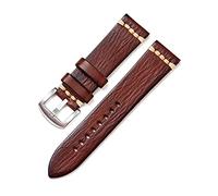 Puasny Bracelet de montre en cuir vintage fait main pour homme - Bracelet au design rétro classique en 18 mm, 20 mm, 22 mm et 24 mm,Brun foncé-S,18 mm