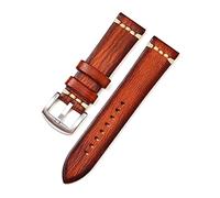 Puasny Bracelet de montre en cuir vintage fait main pour homme - Bracelet au design rétro classique en 18 mm, 20 mm, 22 mm et 24 mm,Orange-S,24 mm