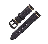 Puasny Bracelet de montre en cuir vintage fait main pour homme - Bracelet au design rétro classique en 18 mm, 20 mm, 22 mm et 24 mm,Noir-B,20 mm