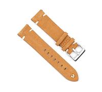 Puasny Bracelet de montre rétro en cuir suédé - Bracelet de style vintage fait main pour hommes et femmes en 18 mm, 19 mm, 20 mm et 22 mm,Fil beige-blanc,24 mm