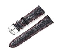 Puasny Bracelet de montre vintage en cuir avec barrettes à ressort à dégagement rapide - 18 mm à 22 mm,Noir,22 mm