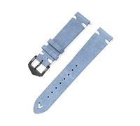Puasny Bracelet de montre vintage en cuir pour homme et femme - Bracelet de rechange en 20 mm et 22 mm,Bleu clair,20 mm