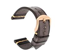 Puasny Bracelet de montre vintage en cuir tanné végétal pour homme - Bracelet fait main de 18 mm à 26 mm,Polargrey Rose Gold,23 mm