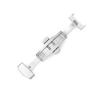Puasny Fermoir déployant papillon à double bouton en acier inoxydable - Boucle de remplacement sécurisée pour bracelets de montre de 10 mm à 22 mm,Argent,18 mm